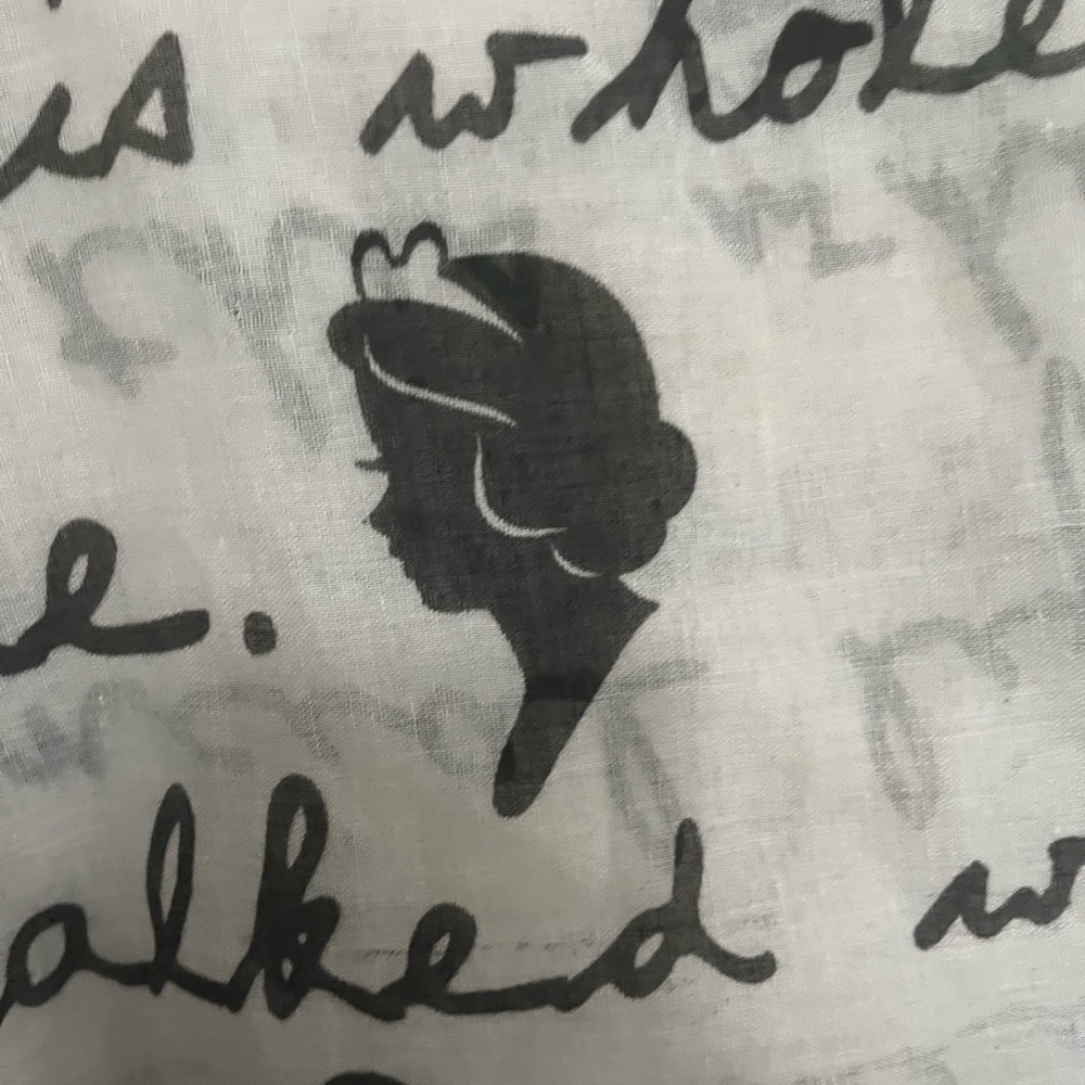 Elegant Script Print Scarf - Picture 2 of 8